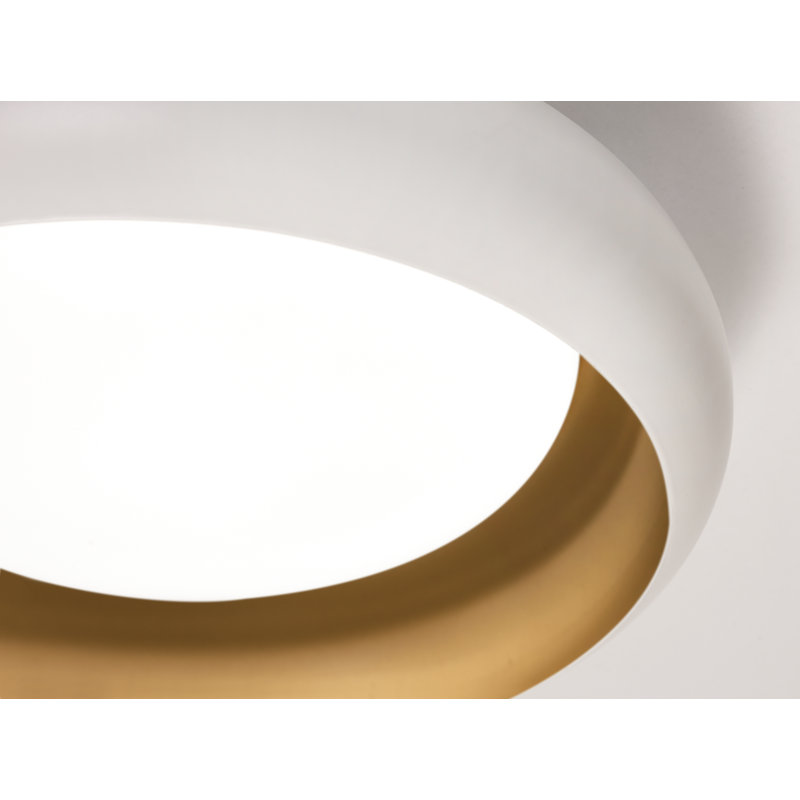 1 lumière 15 po, Blanc/doré