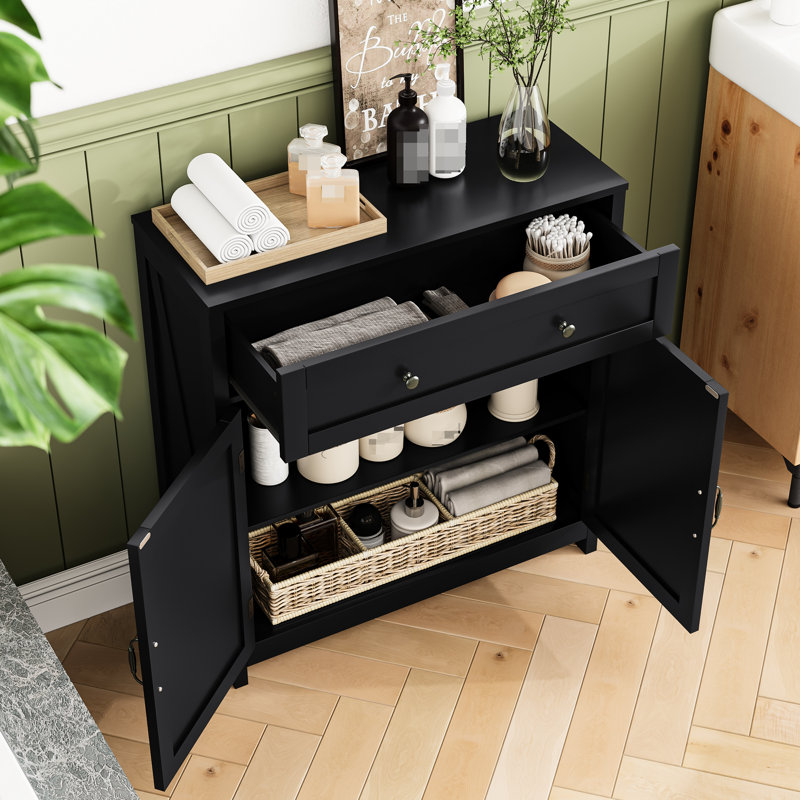 Armoire de cuisine avec tablette réglable et tiroir, couleur de buffet d'aspect noir