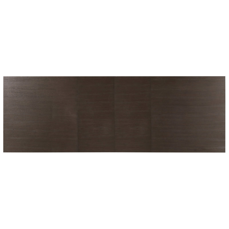 Midnight Brown Extendable Wood Dining Table with Brass Feet