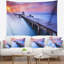 Seascape de plage en polyester avec eaux et tapisserie pont en bois avec accessoires suspendus inclus-28507302