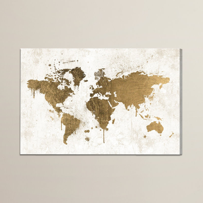 Or blanc - impression d'art graphique, H 11,5 po x l 16,5 po, Toile tendue, Sans cadre