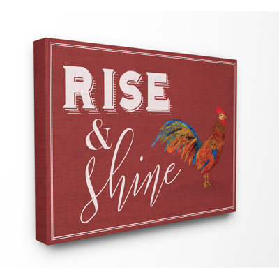 «Rise and Shine Rooster Red» par Daphne Polselli - impression d'art textuel