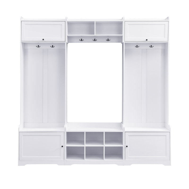 Portemanteau moderne avec rangement pour chaussures 79,1 po, Blanc