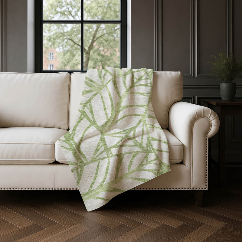 Jeté floral Addison Sherpa ASB741, Aloès