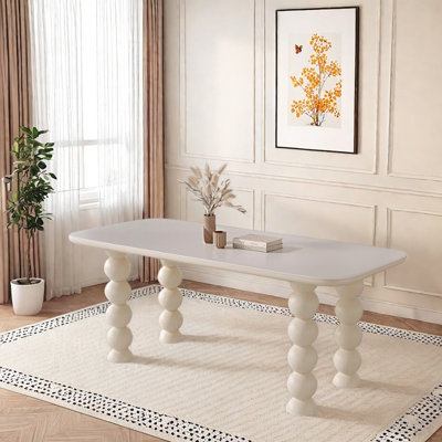Exquisite Gentle Cream Style Rock Slab Table