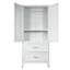 71? White Metal Wardrobe Cabinet With Drawers-1109683177