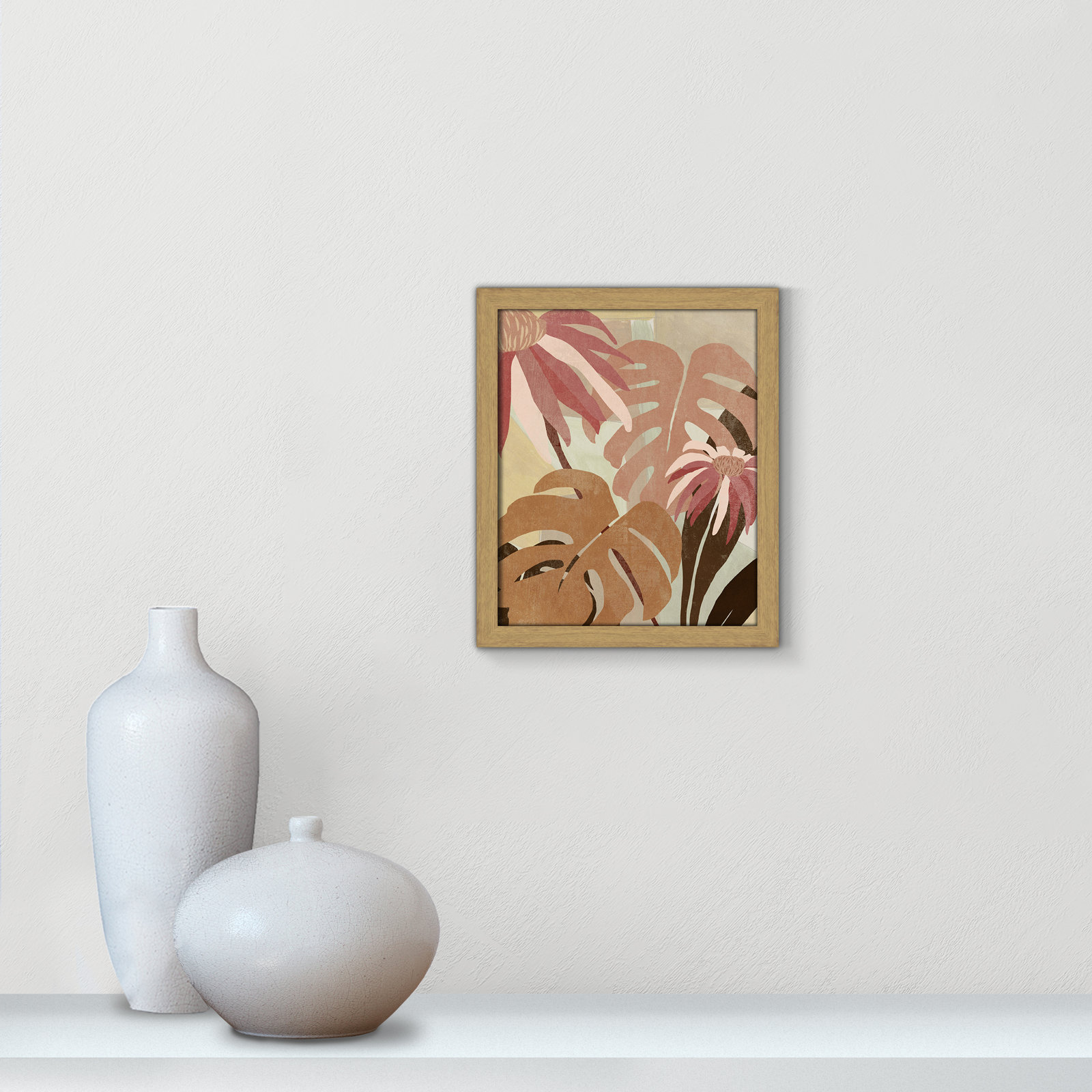 Hot Tropics II by Asia Jensen, 13" W x 15" H, Natural Wood Grain