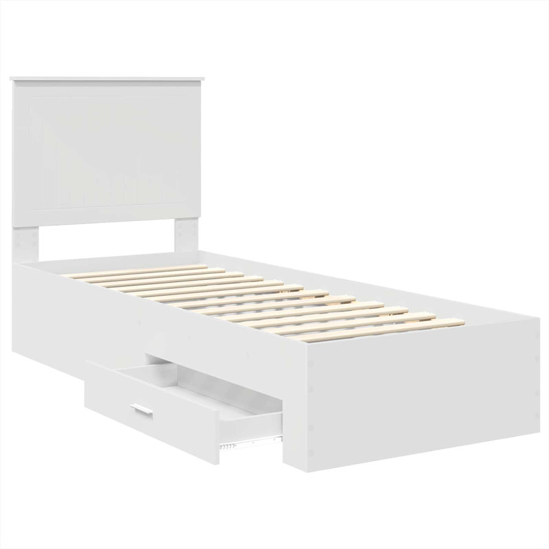 Bed Frame, Small Single (2'6), White/Silver