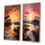 «Lakeside Sunrise Tranquility - Lake River», ensemble de 2 reproductions d'art sur toile-102576659-102576663