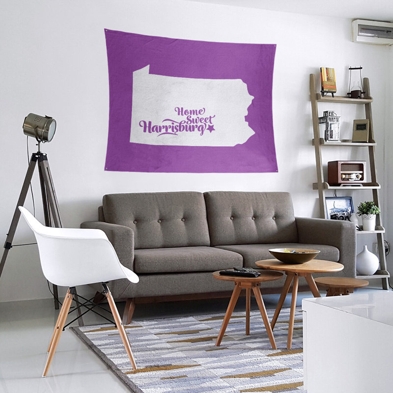 Tapisserie de Harrisburg, Pennsylvanie, H 27,5 po x l 37,5 po, Violet