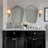 Contemporary Dual Arch Scalloped Bathroom Vanity Mirror | Stainless Steel Frame-1970608108-1960197731