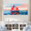 Coucher de soleil sur un bateau à voile IV - Bateau, art mural