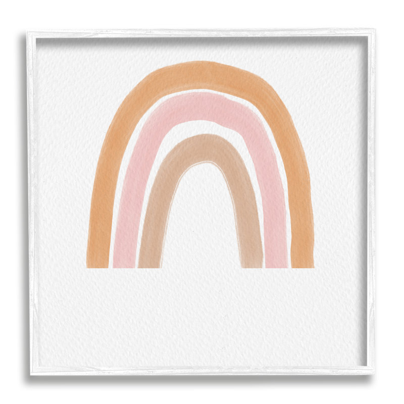 Art mural personnalisé Soft Boho rainbow cmw-076, Oui, Giclée encadrée blanc bord de mer, H 17 po x l 17 po