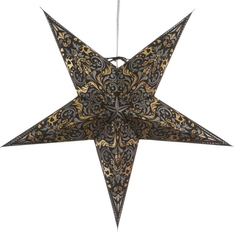 Étoile à papier fleur de lis light, Noir
