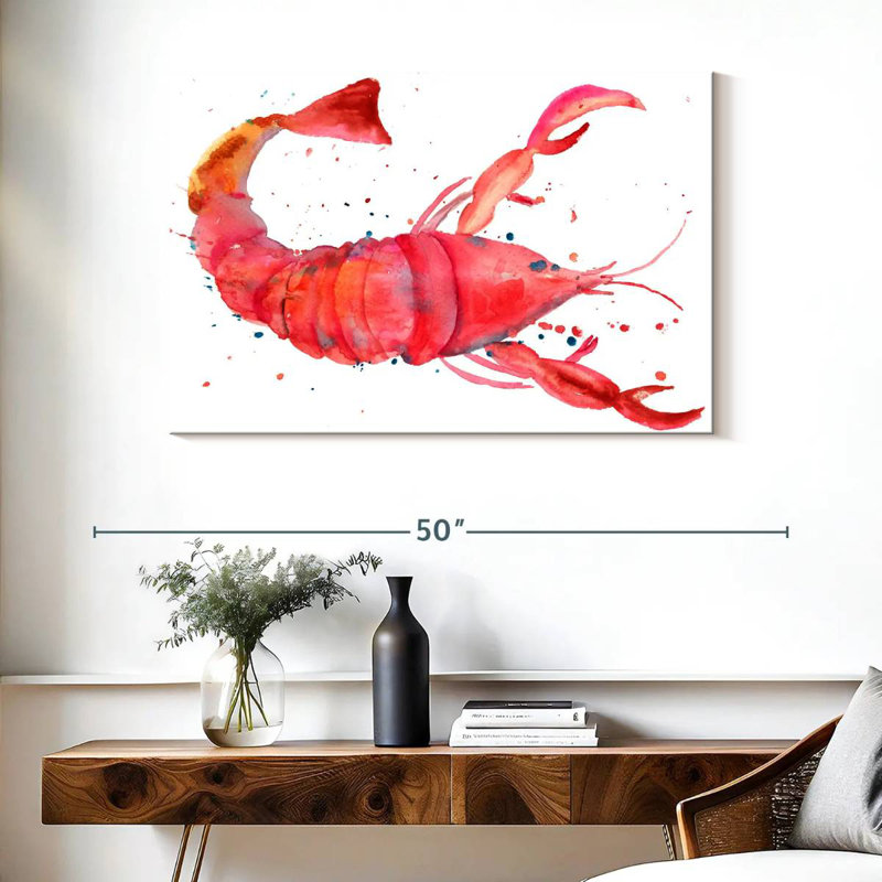 Brampt Sea Red Lobster, 26" H x 39" W