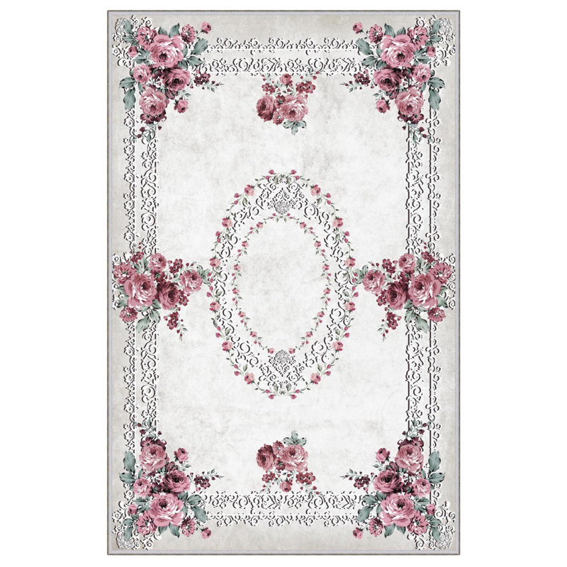 Stylish Hall Carpet (3.3 x 4.9 ft), 100% Polyester, 0.3 in Pile Height | Antibacterial, Non-Slip PVC Dot Underside | Woven Design with 3D Digital Printing | Machine Washable, Perfect for Home Décor & Comfort