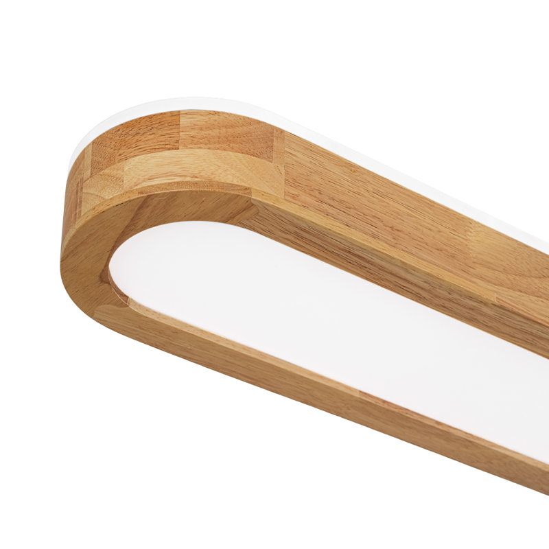 Plafonnier encastré ovale en bois Cristalle, 6 000 K