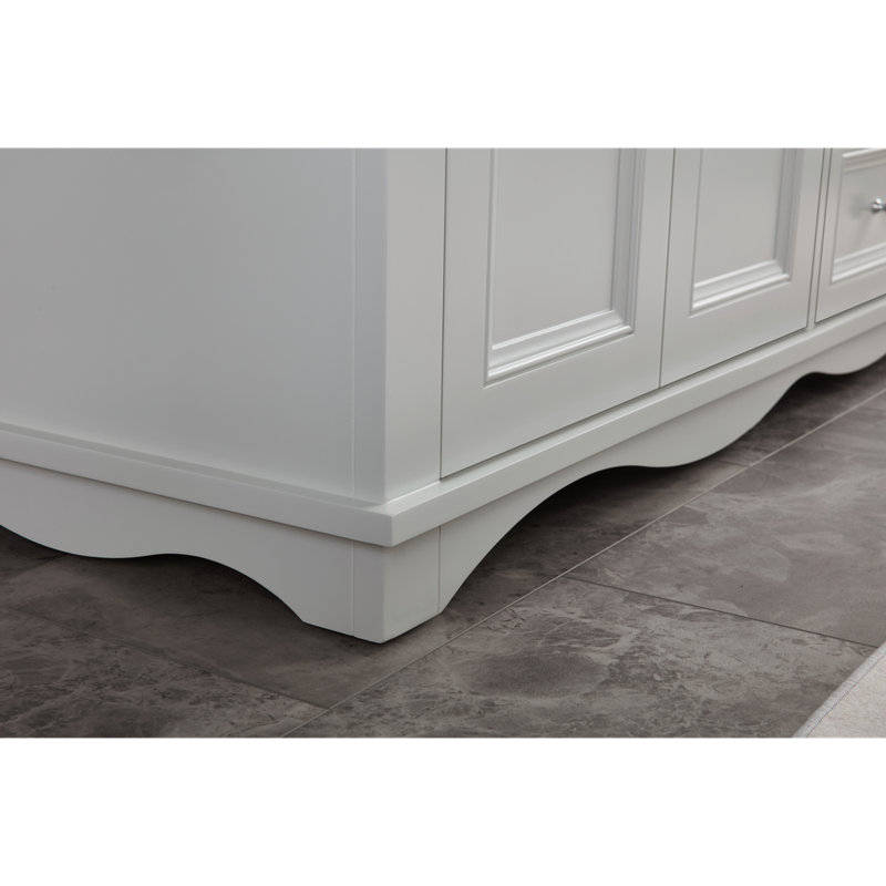 72" Solid Wood Sink Vanity  With 1' Artificial Stone Top, Silver Strand