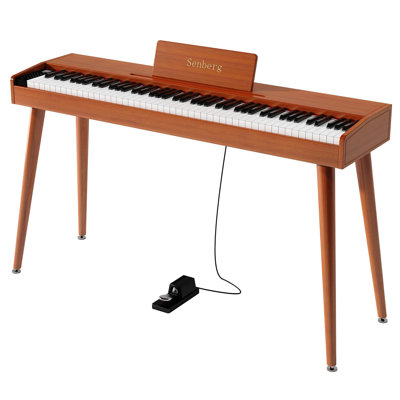 Digital Piano 88 Key Semi Weighted Keyboard,Full-Size Electric Piano For Beginners,With Sheet Music Stand,Pedal,Power Adapter,Headphone Mode,USB-MIDI
