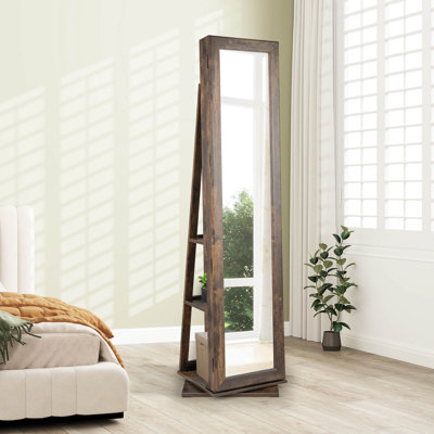 Armoire à bijoux pivotante 360 ° avec miroir pleine grandeur