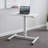 28 x 19" White Standup Sitdown Table with Adjustable Height 28 to 45 inches with Locking Wheels