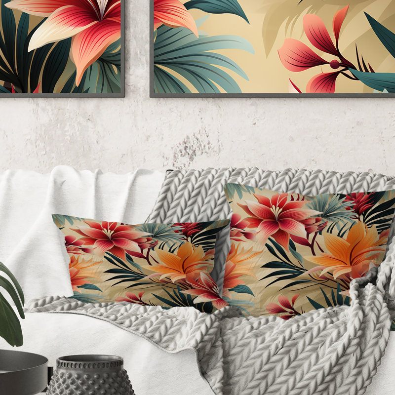 Coussin Tropical, H 16 po x l 16 po