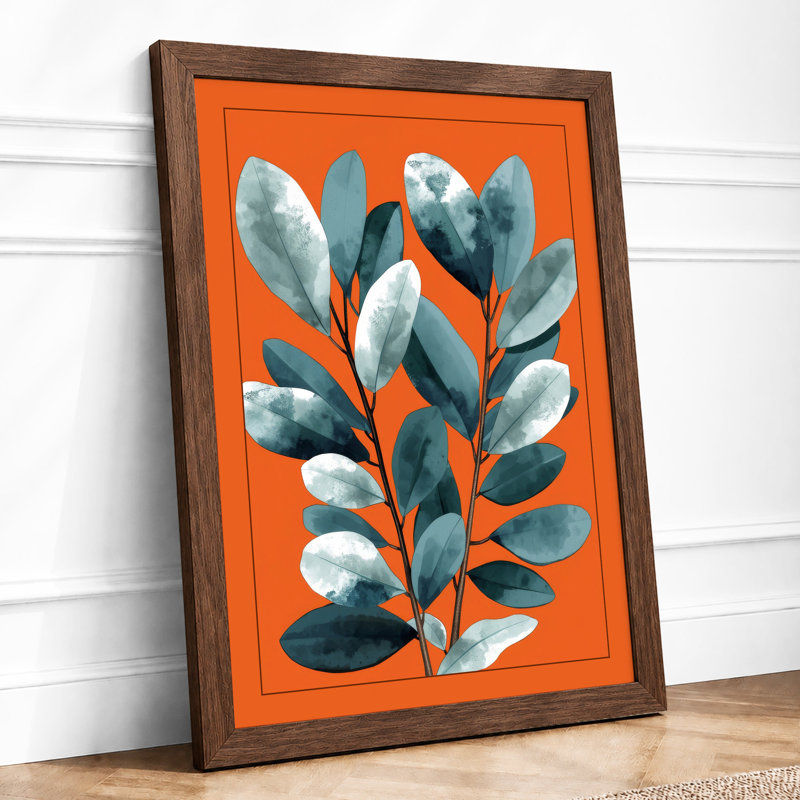 Frosted Stem Botanical - Print, A2 - 59.4 x 42.0 cm, Walnut