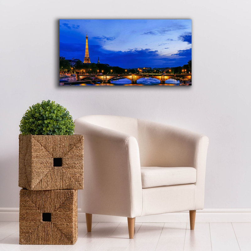 «Paris - Seine River» par Epic Portfolio, art mural sur toile, H 20 po x l 40 po x P 1,5 po