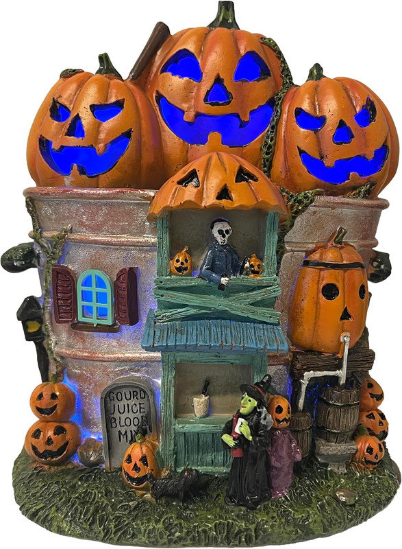 8,66 po H Halloween Juice Shop - lumières DEL, musique, pile - résine peinte à la main