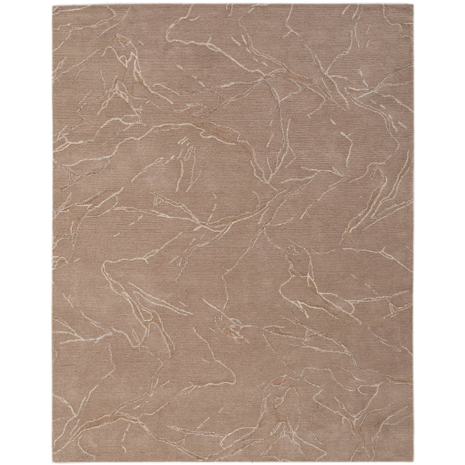 Hand-Tufted Abstract Wool Rug, Rectangle 7'9" x 9'9", Clay