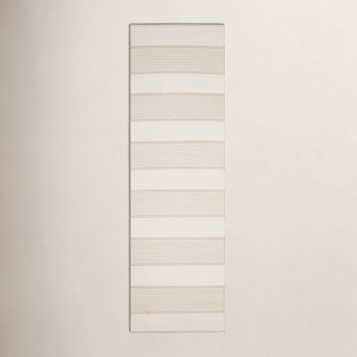 La Mirada Wheat Hand-Woven Striped Cotton Rug