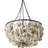 Round Oyster Shell Chandelier With 2 Lights, Coastal-Inspired Metal Frame, And Draped Natural Shells
