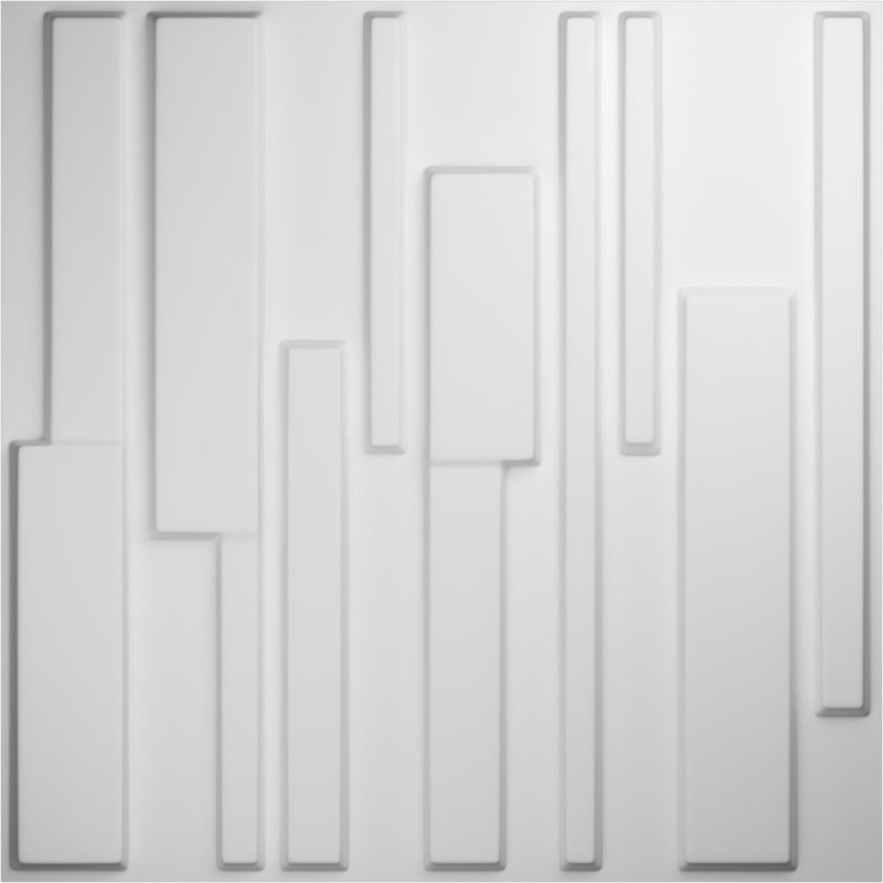 White Textured PVC 3D Decorative Wall Panels, 19.63" x 19.63" (Set of 50)