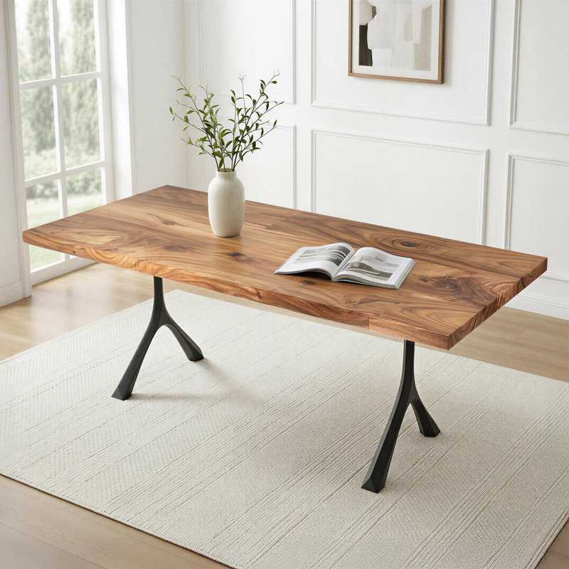 Table de salle à manger Wilis, L 72 po x l 36 po x H 30,6 po, Naturel