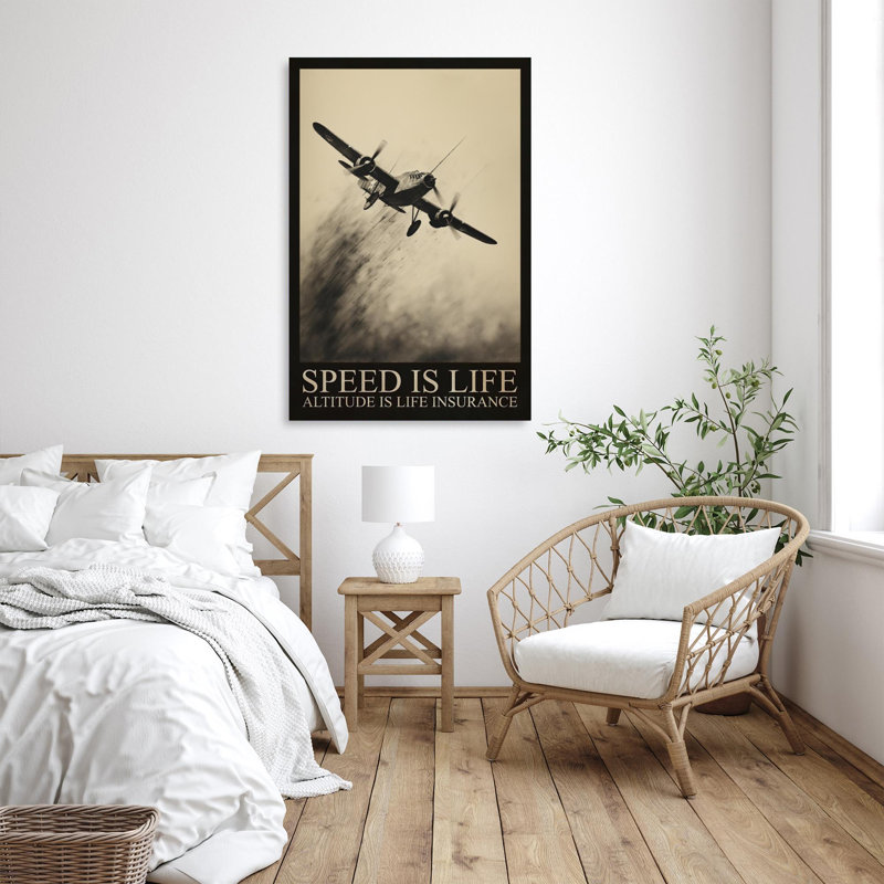 Levien Plane Speed Is Life sur toile, H 20 po x l 16 po x P 1,25 po