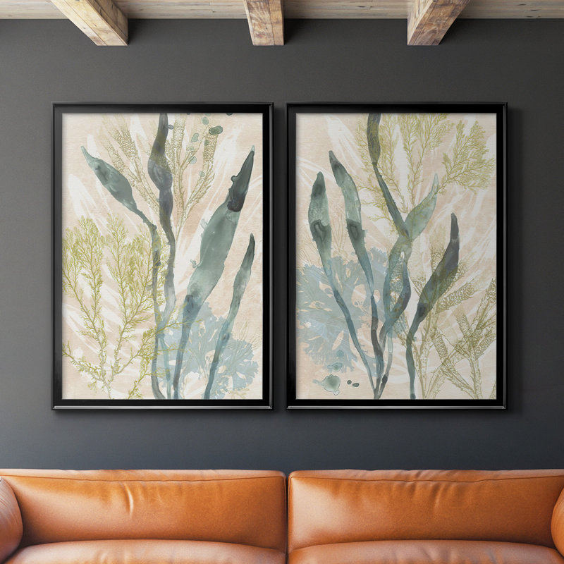 «Vintage Ocean Jewels I», ensemble de 2 reproductions de cadres rectangulaires sur toile, H 36,5 po x l 53 po x P 1,25 po