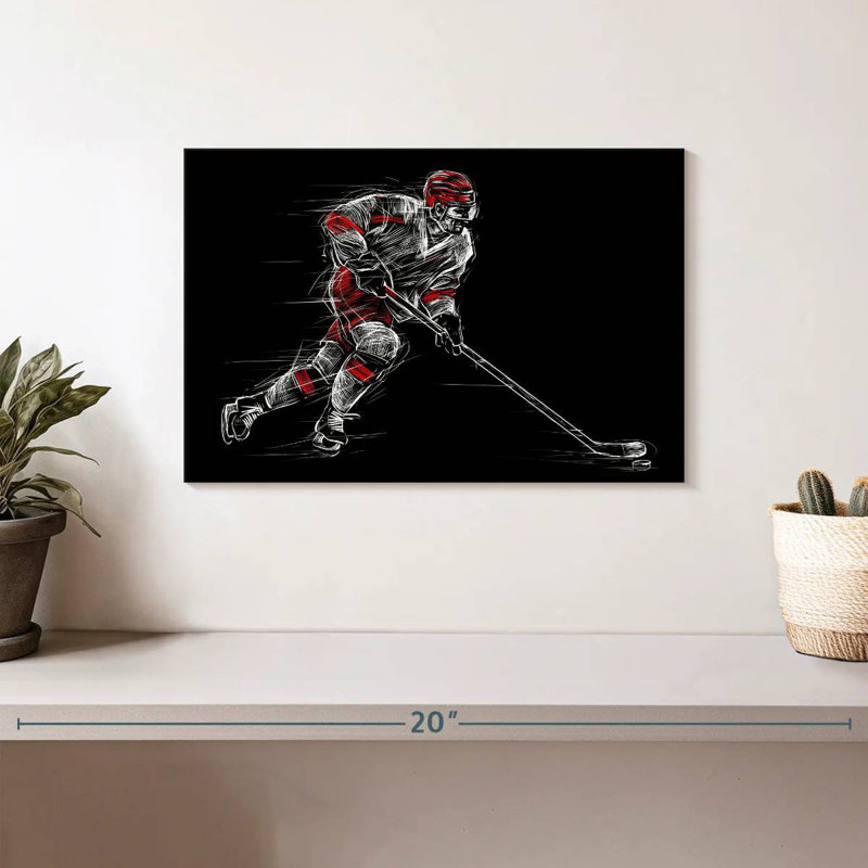 Accélérer le joueur de hockey, H 8 po x l 12 po