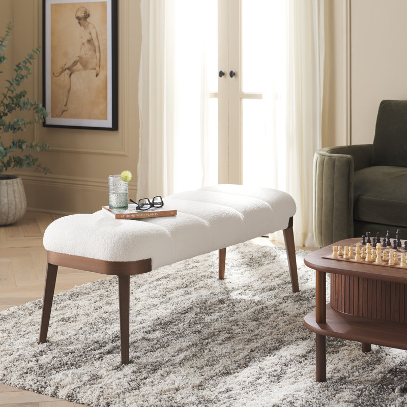 Banc rembourré en velours Lebna