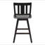 Ensemble de 2 chaises à hauteur de comptoir, ensemble de 2 chaises de cuisine pivotantes en bois d'hévéa massif gris noir-799944282