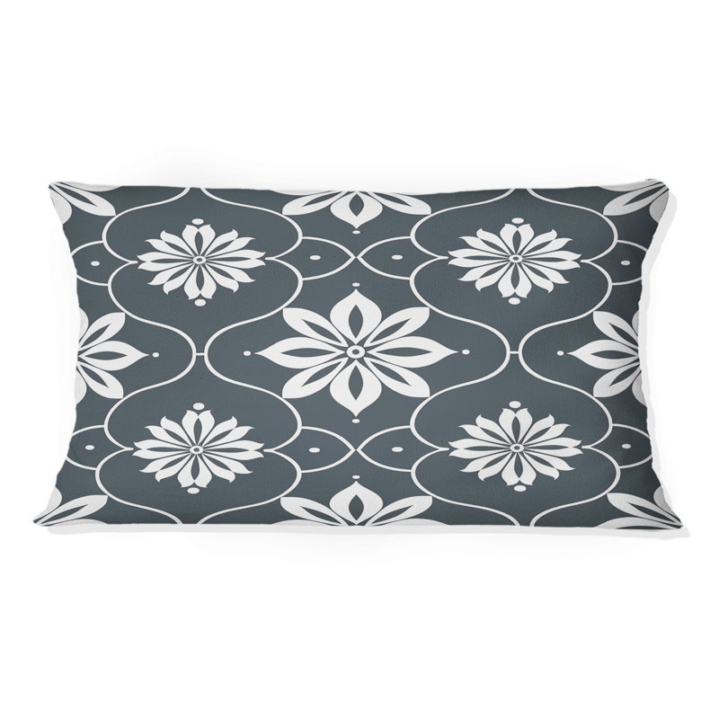 Grey Mosiac Tiles II - Traditional Lumbar Pillow