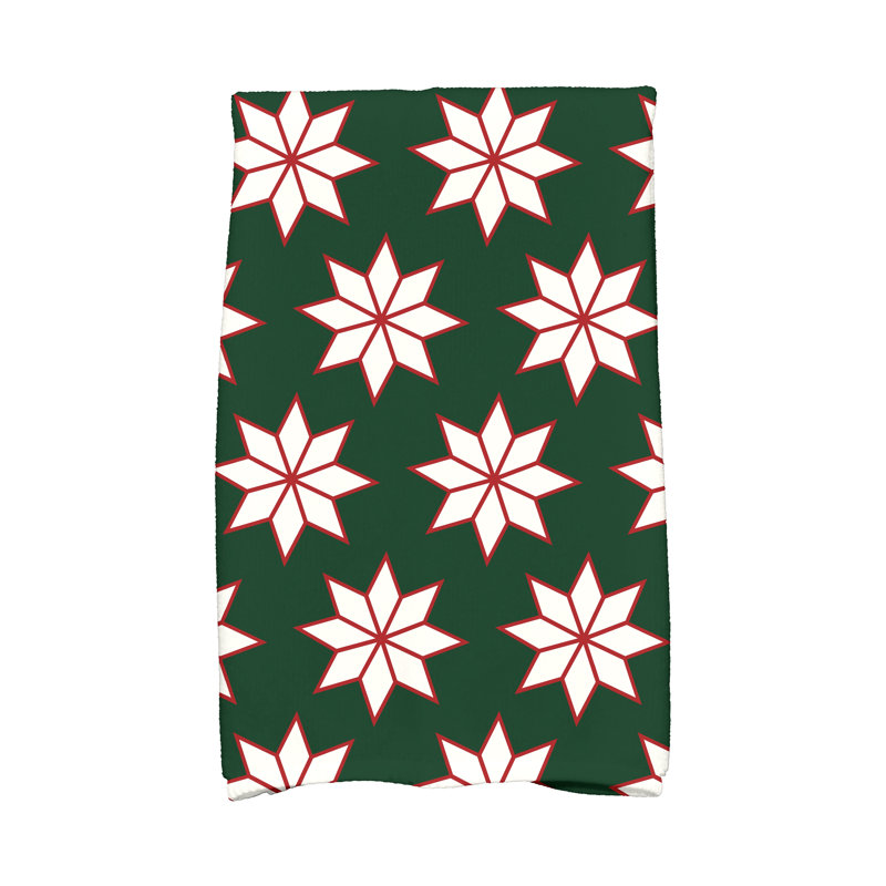 Hand Towel, Green/White/Red