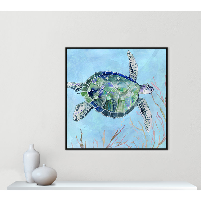 «Sea Turtle I» par Carol Robinson, Espresso, H 46,5 po x l 46,5 po x P 2 po
