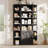 75" Tall 6-Tier Wooden Bookshelf with Storage Cabinet and Doors - Wide Organizer-1764734458