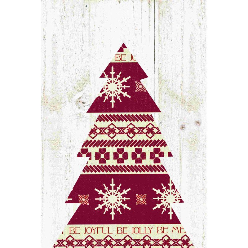 Arbre de Noël Fair Isle - impression sur toile tendue, H 18 po x l 12 po