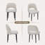 Chaise de salle à manger moderne rembourrée (ensemble de 4, beige)-858017397