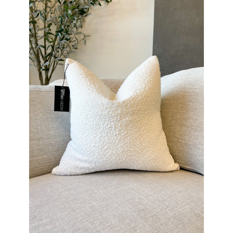 Housse de coussin Boucle, 24 po x 24 po, Colombe