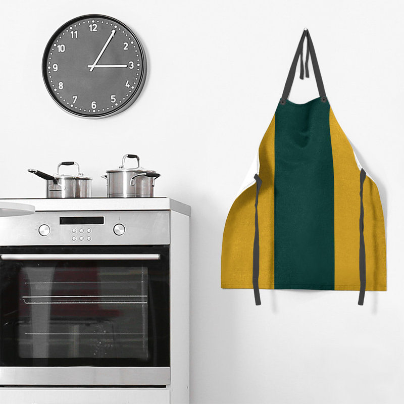 Striped Chef Apparel, Gold/Kelly Green