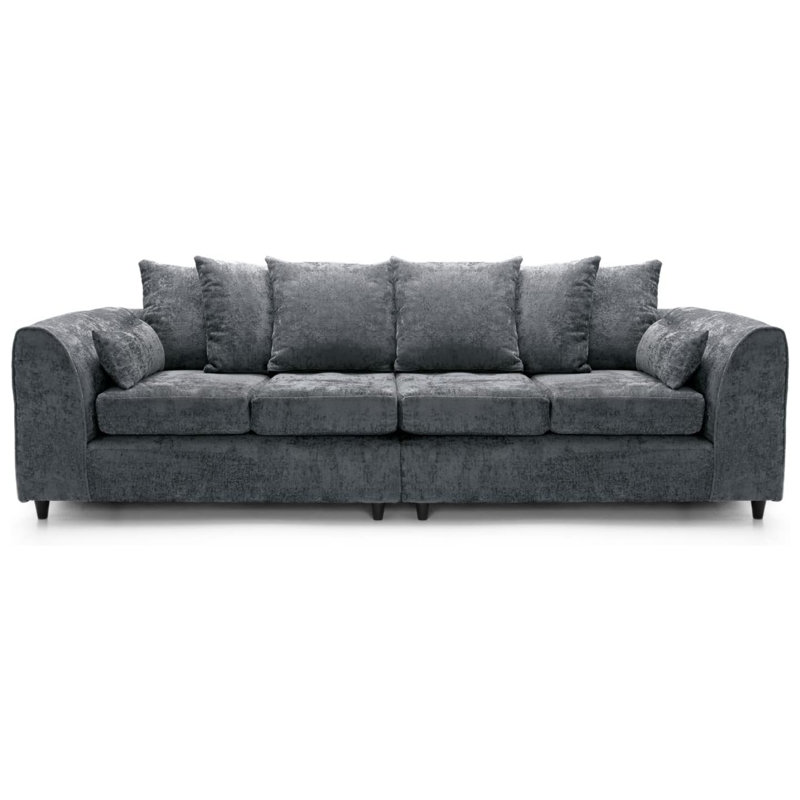 4 Seater Chenille Sofa, Grey