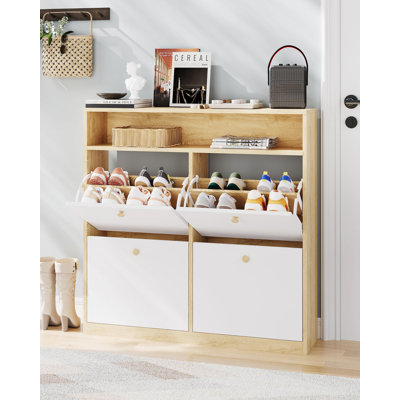 16 Pair Flip Down Shoe Storage