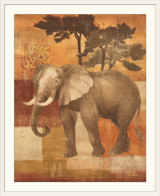 « animaux sur safari iv », reproduction d’impression sur» albena hristova,, H 28 po x l 24 po x P 1 po, Cadre blanc